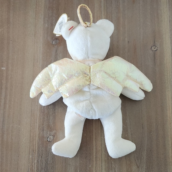 🧸 Ty Beanie Baby Halo the Angel Bear 1998 Plush – Wings & Halo, Good Condition - Picture 8 of 14